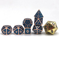 Vente en gros de mini dés à bord rond en écailles de dragon dés polyédriques en métal avec logo personnalisé pour jeu et jeux de société