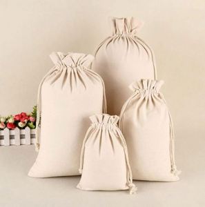 กระเป๋าผ้าแคนวาสสีพื้นแบบขายส่ง ชุดกระเป๋าหิ้วแบบกำหนดเอง พร้อมเชือกผูก ป้องกันสิ่งแวดล้อม - Product Image 3