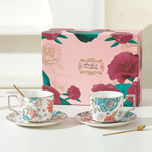 220ml Luxury Gold Rim Coffee Cup and Saucer Afternoon <b>Tea</b> Cups <b>Set</b> Porcelain <b>Tea</b> <b>Gift</b> <b>Set</b> - Product Image 1