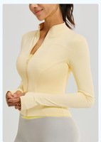 Chaqueta Deportiva con Cierre Completo y Logotipo Personalizado, Sensación Ligera, Alta Elasticidad, Top Deportivo Moldeador, Cárdigan de Fitness de Manga Larga, Chaqueta de Yoga