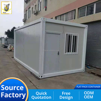 Casa Contenedor de Acero Desmontable de 20 pies, Paquete Plano, Mini Oficina, Tienda, Cabaña Prefabricada para Jardín, Casa Contenedor Móvil