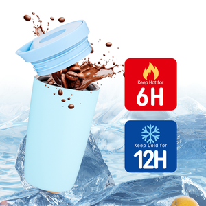 Fábrica de Tailandia, fabricante de Camboya, 12oz, doble pared, acero inoxidable, tapa de desbloqueo de un toque, vaso de café, logotipo personalizado, Color - Product Image 3