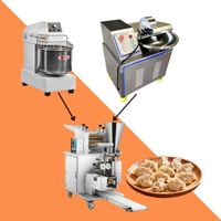 Ligne de production commerciale de raviolis avec coupe-légumes et viande, mélangeur de pâte et machine automatique à fabriquer les raviolis