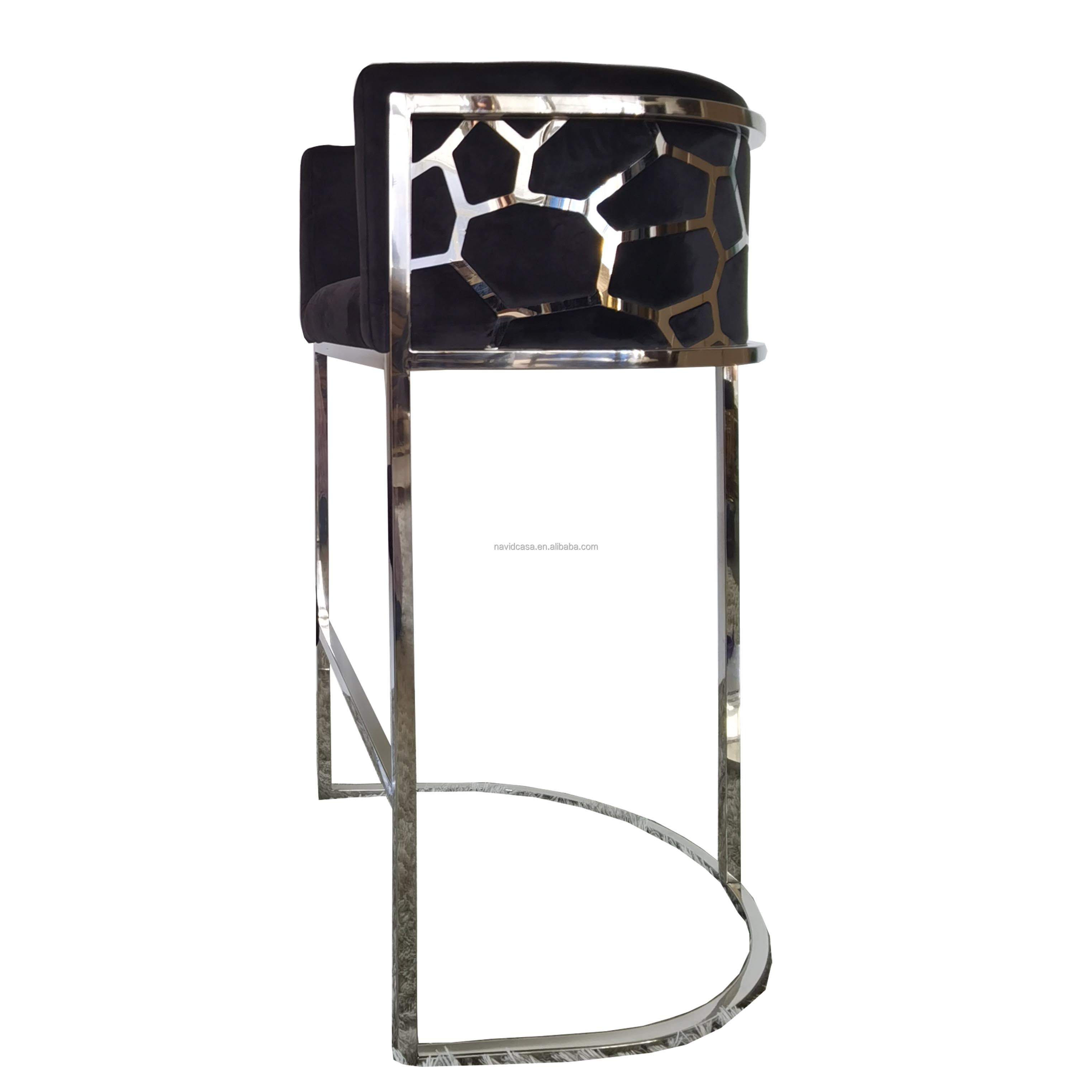 Sillas modernas de la barra de la pierna de la astilla del metal de los muebles de la barra del disenador