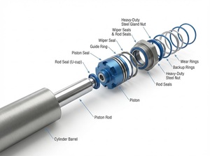 Cilindro Idraulico a Doppio Effetto Kosmek per Riparazione Braccio e Benna di Escavatori, Direttamente dalla Fabbrica - Product Image 4