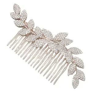 rose gold handmade wedding hair comb crystal flower bridal hair wedding combs