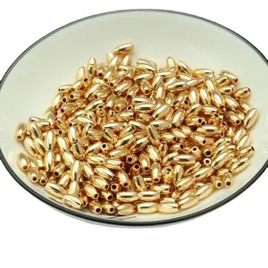 2023 Fabrik Großhandel ABS Kunststoff Silber Gold Reis Perle Perlen mit Löchern für DIY Dekoration