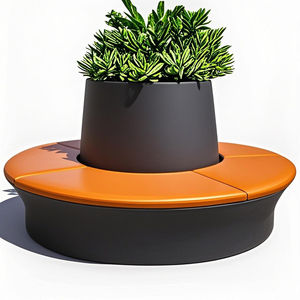 Banco de Espera Ovalado de Estilo Mid-Century en GRC con Área Integrada para Plantas, Ecológico y Duradero para Oficinas y Plazas Comerciales - Product Image 4