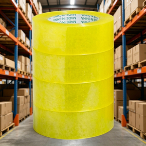 Ruban adhésif d'emballage BOPP imperméable, résistant, transparent, écologique, de qualité alimentaire, en silicone, à une seule face, sensible à la pression, pour carton - Product Image 1