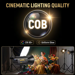Lumière d'appoint photo 150W pour extérieur, éclairage 3200-7000K à gradation précise, lumière COB pour photographie, équipement <span class=keywords><strong>de</strong></span> diffusion en direct - Product Image 4