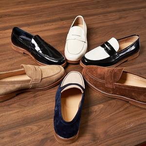 Chaussures pour hommes grande taille, style britannique, bout carré, à lacets, mocassins penny, légères, respirantes, patchwork, décontractées, chaussures artisanales - Product Image 3