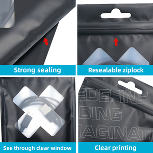 Custom Brand Electronic Accessories Packaging Reusable Mylar Ziplock <strong>Bag</strong> For Charging Cable <strong>Mobile</strong> Phone Case - Product Image 6