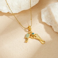 Promotion Collier Créatif avec Pendentif Émail Étoile Ciseaux Peigne, Cadeau Ludique, Bijoux et Accessoires pour Femme, Vente en Gros TGXL14824