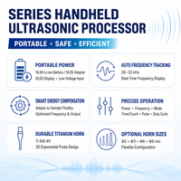 Sonicateur ultrasonique portatif KBC-200S 200W 30kHz, homogénéisateur numérique avec écran OLED pour l'extraction et la préparation précise des échantillons