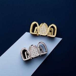 Élégantes grilles dentaires personnalisées en argent sterling 925 avec moissanite, coupe brillante effet diamant, bijoux pour style hip-hop - Product Image 3