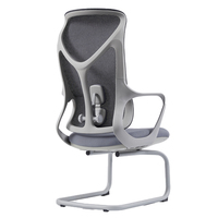 Chaise de bureau ergonomique de haute qualité en tissu moderne avec soutien lombaire, chaise d'étude pour ordinateur à domicile, sans roulettes, chaise de conférence