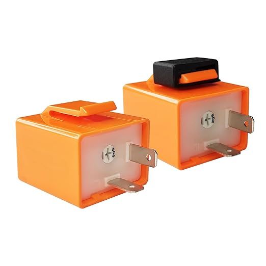 2Pcs 2Pin 12V Speed Adjustable LED Electronic Flasher Relay Fix Motorcycle Turn Signal Hyper Flash Hyper Indicator Flasher Relay