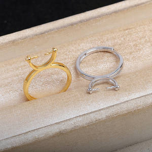 เวนชิ 925 เงินแท้ ชุดอุปกรณ์ทำแหวนเปล่าแบบ DIY พร้อมลูกปัดฝังแบบรูทะลุ ขนาด 8-10 มม. อุปกรณ์ตกแต่งเครื่องประดับทรงกลม รุ่นจีน 16503 - Product Image 1