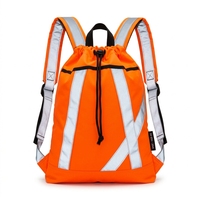 Sac de sport réfléchissant haute visibilité avec cordon de serrage, sac à dos de sécurité néon imperméable pour le cyclisme nocturne, la randonnée, la course à pied et les événements en plein air
