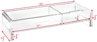 Étagère d'organisation de plate-forme robuste à 2 niveaux personnalisée support en acrylique transparent pour écran d'ordinateur