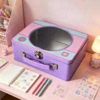 Boîte cadeau créative personnalisée en métal, boîte à bonbons en métal de dessin animé, mini boîte en fer portable pour cosmétiques