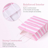 Sacs en papier kraft rose avec poignées, petits sacs cadeaux pour le commerce de détail, les fêtes, les mariages, emballage de cadeaux, vente en gros