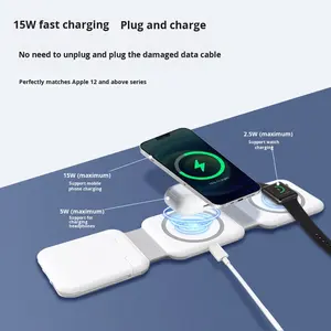 Caja de Almacenamiento Magnética Multifuncional 3 en 1 con Diseño Plegable, Cargador Inalámbrico de Carga Rápida de 15W con Juego de Cables de Datos - Product Image 2