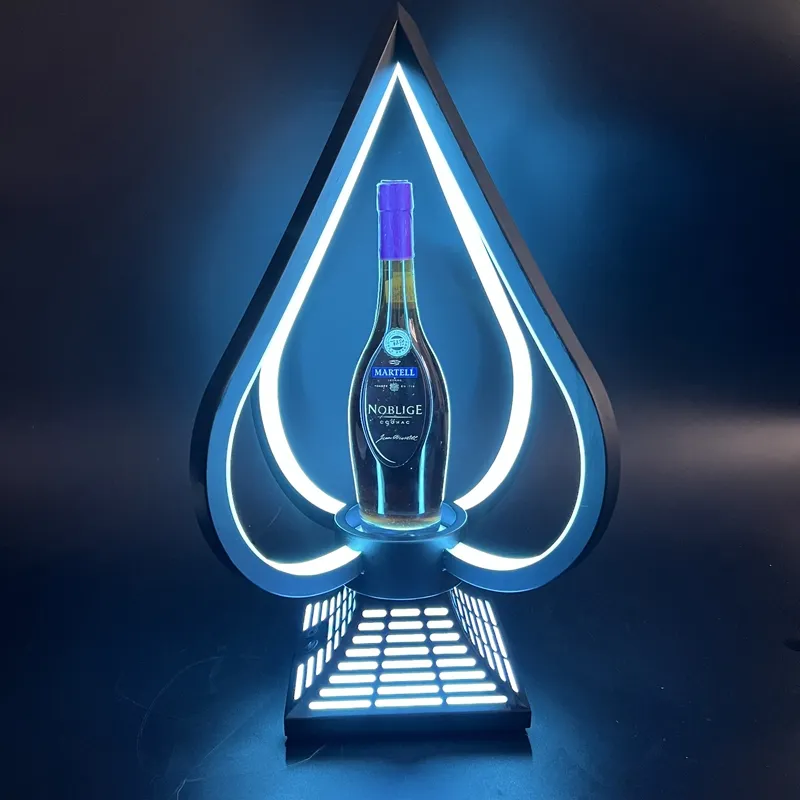 Mini support bouteille de vin, présentoir bouteille lumineuse LED bleu glacé, pour boîte de nuit, nouveau,