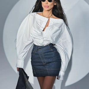 Top e camicette da donna con cintura a schiena schiena alta e camicia alla moda Chic a maniche lunghe in cotone bianco <span class=keywords><strong>vestiti</strong></span> <span class=keywords><strong>estivi</strong></span> per donna 2025 - Product Image 2