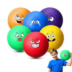 Pelota de Juego de 8.5 Pulgadas con Patrón de Expresiones, Pelota de Dodgeball para Interiores, Cara Sonriente, PVC Personalizado, No Inflable, Transfronterizo 70 - Product Image 1