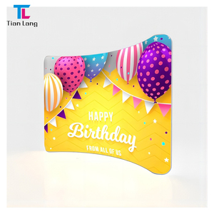 TianLang 10' Tension Fabric Display 10Ft Straight Back Wall for Wedding 10FT Banner <b>Stand</b> Pop up Printing Wedding <b>Backdrop</b> - Product Image 1