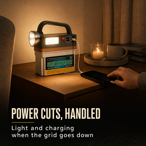 Estación de Energía Portátil, Generador de Respaldo de Emergencia, Batería de Sodio de 54Wh 12V 4.5Ah con Faro LED, Salida USB y CC - Product Image 5