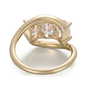 Provence brand <b>custom</b> Designer <b>Ring</b> Cushion Three Stones lab diamond <b>ring</b> 18K Solid Gold Personalized design <b>ring</b> manufacturer - Product Image 2