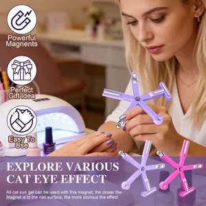 Bâtonnet magnétique multifonctionnel 6-en-1 pour vernis à ongles gel, outil de manucure professionnel pour nail art magnétique effet œil de chat - Product Image 3