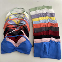 Conjuntos Deportivos para Mujer, 2 Piezas, Ropa de Yoga, Pantalones Cortos de Cintura Alta, Sujetador Deportivo, Ropa de Gimnasio, Conjunto de Yoga de Talla Grande
