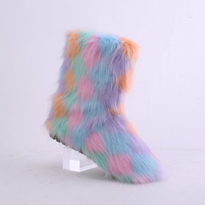 <span class=keywords><strong>Bottes</strong></span> Eskimo d'hiver en fausse fourrure shaggy pour femme, violettes, en peluche, mi-hautes, en <span class=keywords><strong>caoutchouc</strong></span>, pour la neige, tailles 36 à 44, avec fourrure - Product Image 5