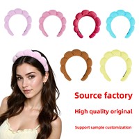 Set Grosir Ikat Rambut Wanita Desain Pilin Mewah Berbahan Serat Poliester Spons Cloud Buatan Tangan Model High-Crown untuk Ekspor