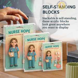 Figurine 2D personnalisée en acrylique pour infirmière scolaire, bloc acrylique sur mesure, cadeau infirmière personnalisé à partir de photo, rentrée scolaire - Product Image 4