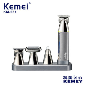 Tondeuse à cheveux électrique Kemei 4 en 1, modèle KM 801, corps métallique, rechargeable par USB, pour usage domestique, avec tondeuse pour le nez et accessoires. - Product Image 2