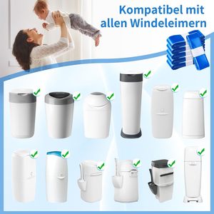 Cartouches de recharge pour poubelle à couches en LDPE, résistance améliorée aux odeurs, durabilité, compatibles avec <span class=keywords><strong>Tommee</strong></span> <span class=keywords><strong>Tippee</strong></span> Angelcare - Product Image 4