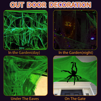Décoration d'Halloween : Toiles d'araignées artificielles réalistes et extensibles, décor effrayant pour fêtes intérieures et extérieures, maison, jardin, accessoires de vacances