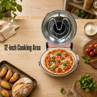 Four électrique de 12 pouces de comptoir d'appareils de cuisine avec plaque en pierre à plateau mobile rotatif