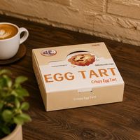 Boîte à tartelettes universelle jetable à fenêtre transparente pour desserts, lot de 4, emballage portugais fait main Sheng Lai Qiang Guangzhou