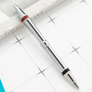 2022 새로운 디자인 프로모션 간단한 더블 사이드 볼 펜 형광펜 은색 볼펜 사용자 정의 로고
