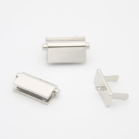 Fermeture à bouton-poussoir FREYA en alliage de zinc argenté pour portefeuille en cuir, accessoire de quincaillerie mince pour poche