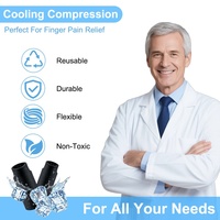 Manchons de refroidissement pour doigts OEM/ODM avec 4 pochettes de glace, en Lycra doux et respirant, pour l'arthrite et la tendinite, utilisables au congélateur et au micro-ondes
