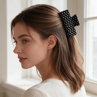 Nouvelle pince à cheveux en acétate coloré à pois 2026, style coréen doux et mignon, taille moyenne, pince requin personnalisée de haute qualité pour femme