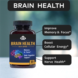 Complément alimentaire pour la santé du cerveau des adultes, mélange d'énergie et de vitamines pour la concentration mentale et la mémoire, 60 capsules - Product Image 5