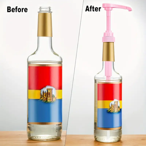 プラスチック食品グレード28/400ゴールドシロップポンプ10mlディスペンサー25.4 Oz/ 750mlシロップボトルと互換性があります - Product Image 4