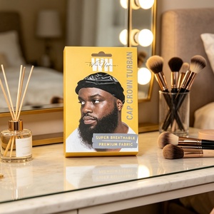 Boîtes de vente au <span class=keywords><strong>d</strong></span>étail personnalisées de luxe écologiques imprimées avec trou de suspension, emballage <span class=keywords><strong>en</strong></span> papier kraft pour turbans et foulards - Product Image 1